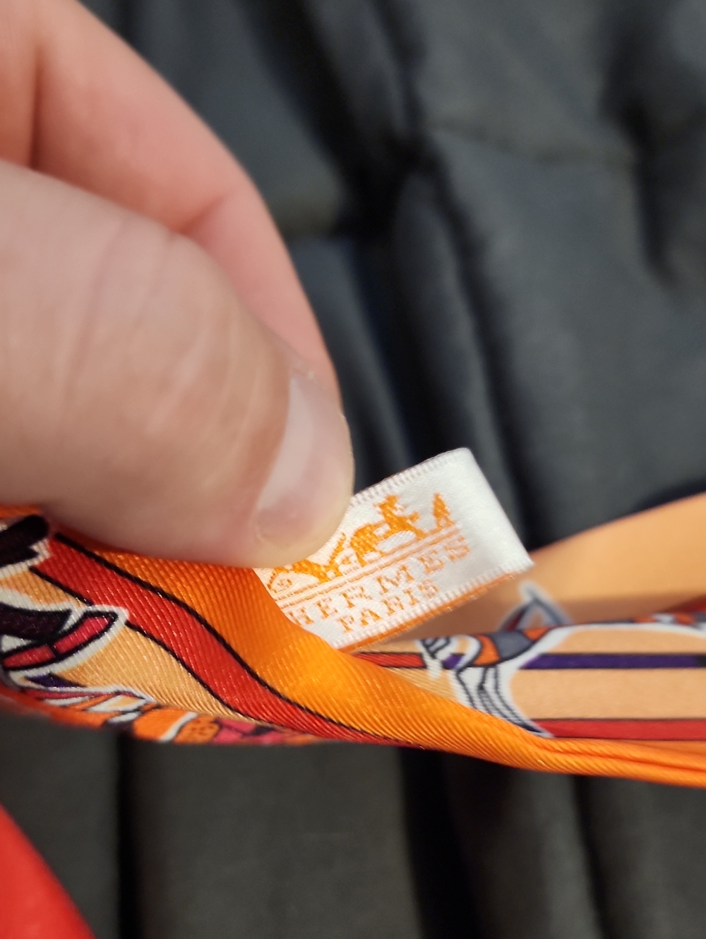 Authentic Hermes Paris Twilly Silk Skinny Scarf Made In France - Picture 3 of 6